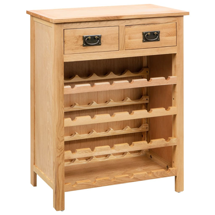 Weinschrank 72X32X90 Cm Massivholz Eiche