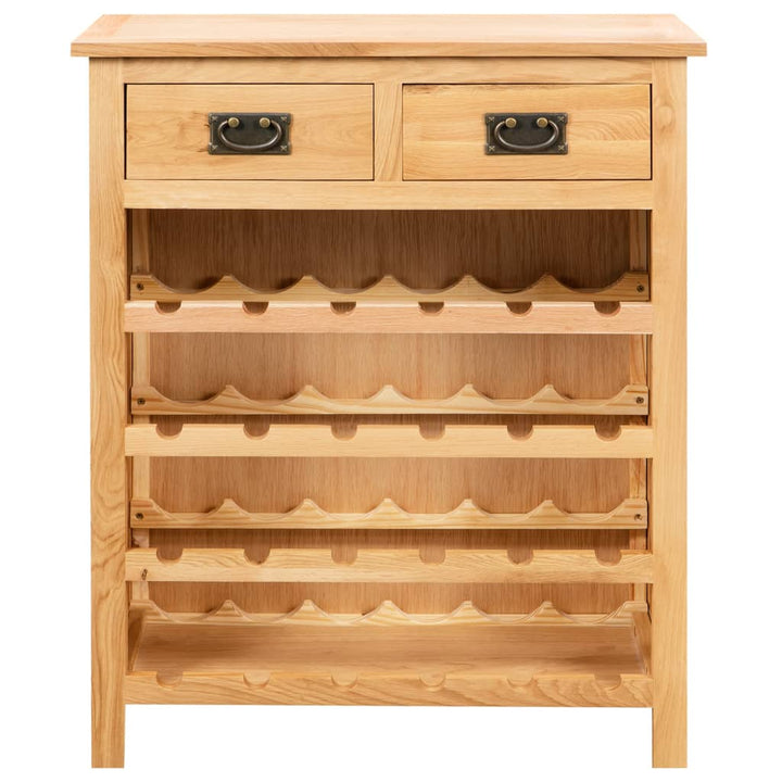 Weinschrank 72X32X90 Cm Massivholz Eiche