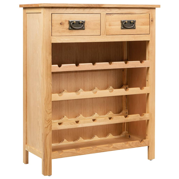 Weinschrank 72X32X90 Cm Massivholz Eiche