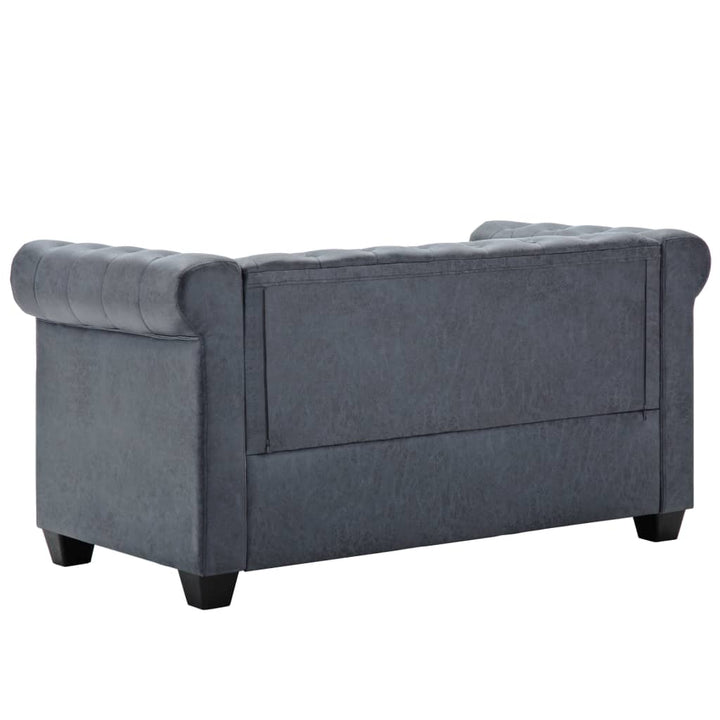 Chesterfield-Sofa Kunstwildleder Grau