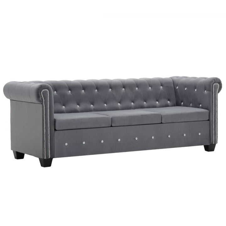 Chesterfield Sofa Samtbezug 199X75X72 Cm