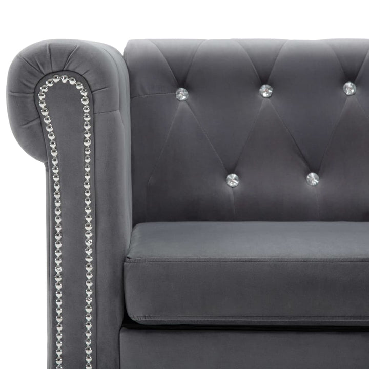 Chesterfield Sofa Samtbezug 199X75X72 Cm