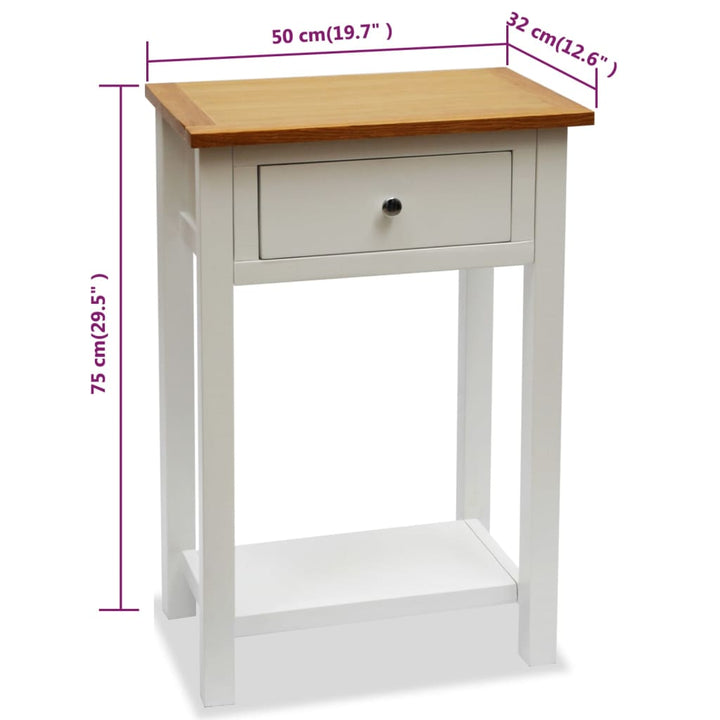 Beistelltisch 50X32X75 Cm Massivholz Eiche