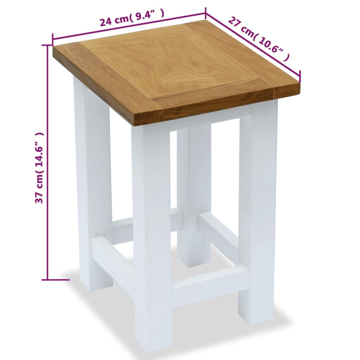 Beistelltisch 27X24X37 Cm Massivholz Eiche