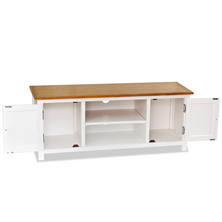 Tv-Schrank 120X35X48 Cm Massivholz Eiche