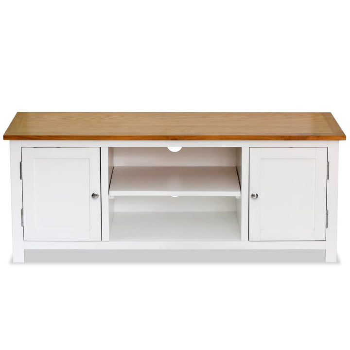 Tv-Schrank 120X35X48 Cm Massivholz Eiche