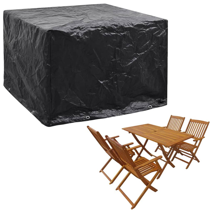 Gartenmöbel-Abdeckungen 2 Stk. 6 Personen Poly Rattan 8 Ösen