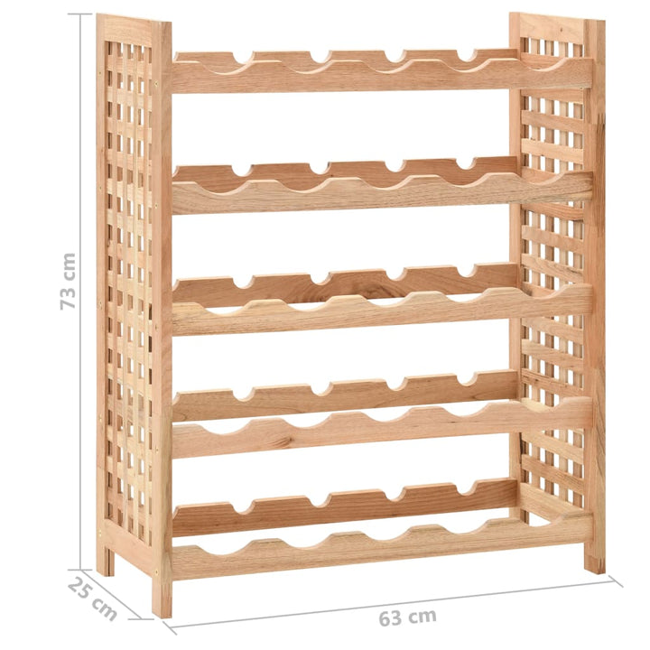 Weinregal Für 25 Flaschen Nussbaumholz Massiv 63X25X73 Cm