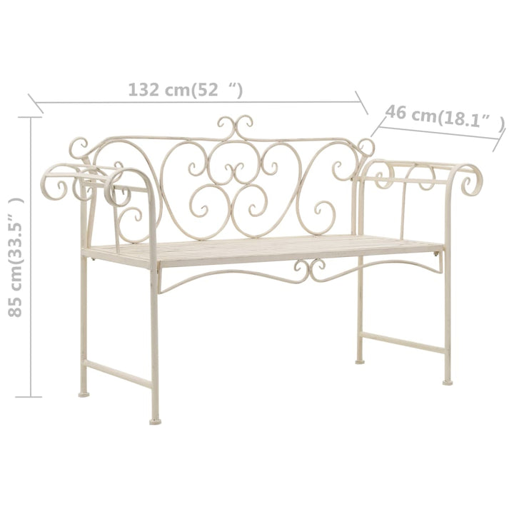 Gartenbank 132 Cm Metall Antik