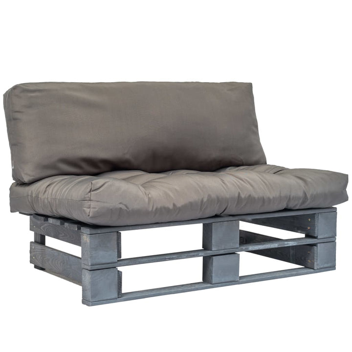 Outdoor-Sofa Paletten Mit Kissen In Sandfarben Kiefernholz