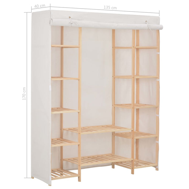 Kleiderschrank 135 X 40 X 170 Cm Stoff