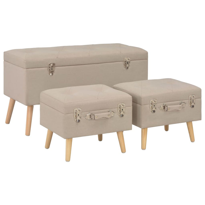 Hocker Mit Stauraum 3 Stk. Stoff