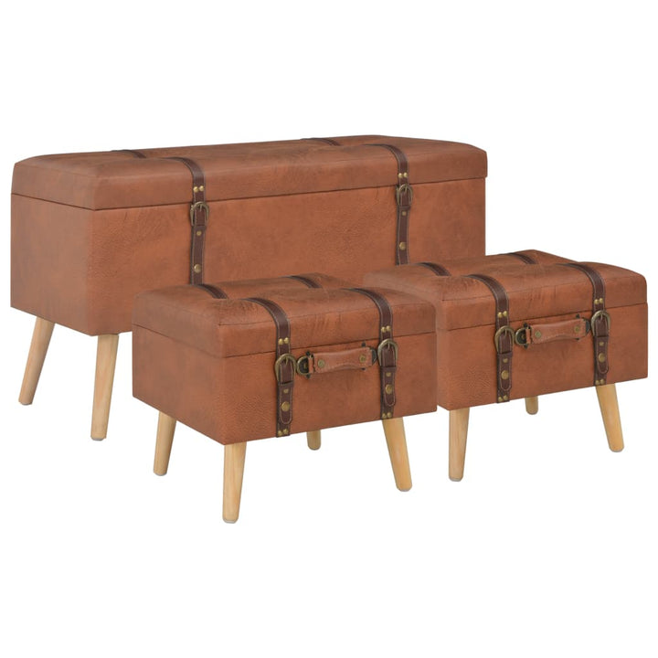 Hocker Mit Stauraum 3 Stk. Kunstleder