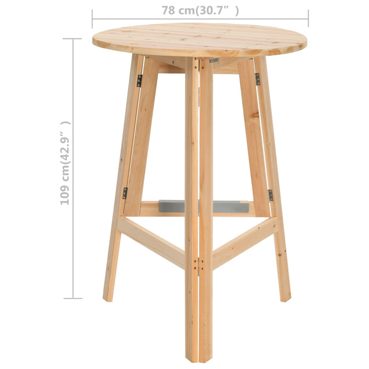 Klappbarer Bartisch 78 Cm Tannenholz