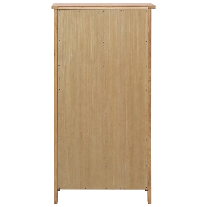 Weinschrank 56 X 32 X 110 Cm Massivholz Eiche Braun