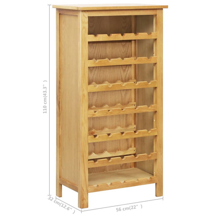 Weinschrank 56 X 32 X 110 Cm Massivholz Eiche Braun