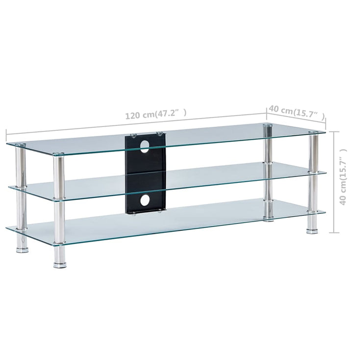 Tv-Tisch 120 X 40 X 40 Cm Gehärtetes Glas