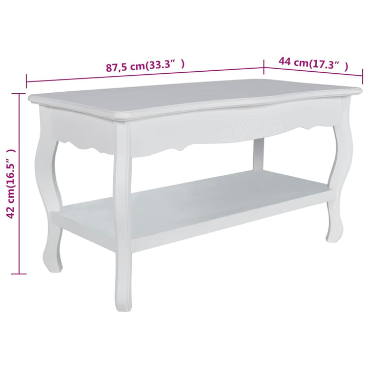 Couchtisch Mit Ablage Mdf Weiß