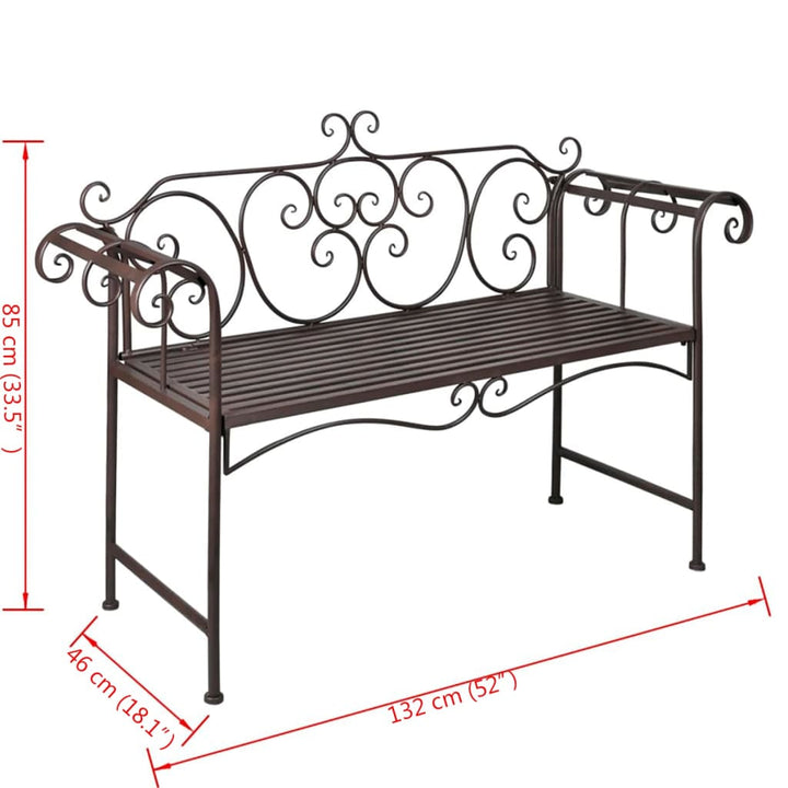 Gartenbank 132 Cm Stahl Antik