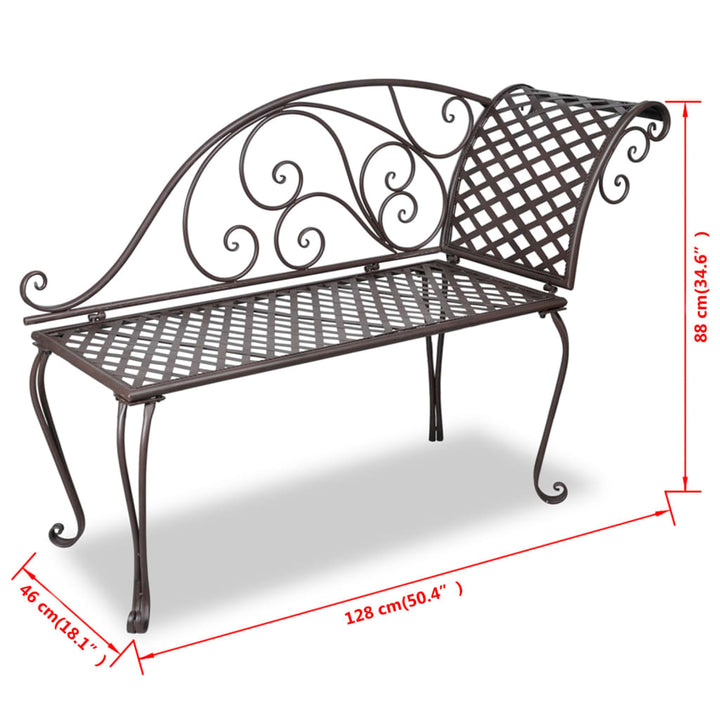 Garten-Chaiselongue 128 Cm Stahl Antik