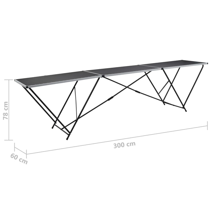 Tapeziertisch Klappbar Mdf Und Aluminium 300×60×78 Cm