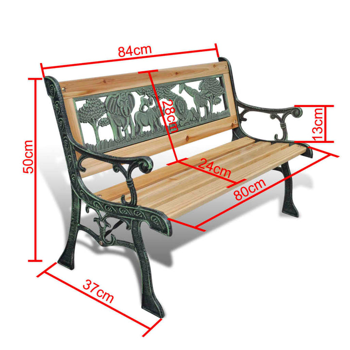 Kinder-Gartenbank 84 Cm Holz Silber