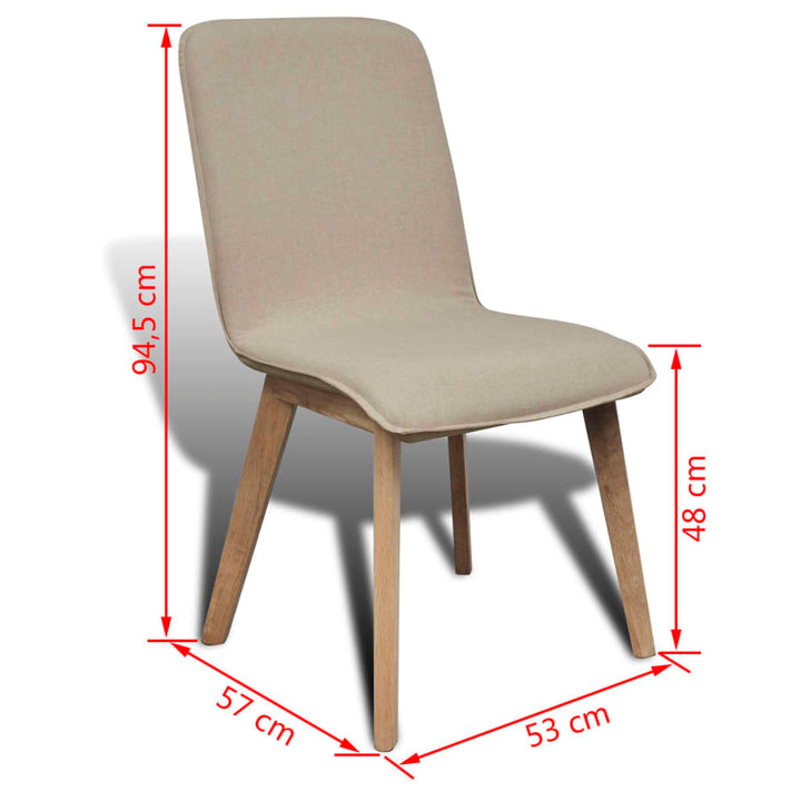 Esszimmerstühle 2 Stk. Stoff Und Massivholz Eiche