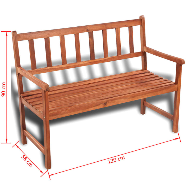 Gartenbank 120 Cm Massivholz Akazie Natur