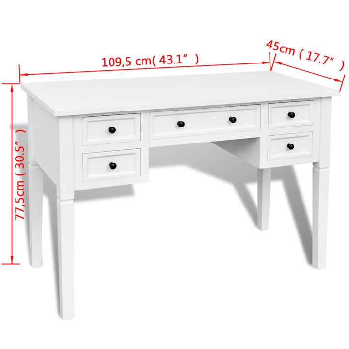 Er Schreibtisch Mit 5 Schubladen