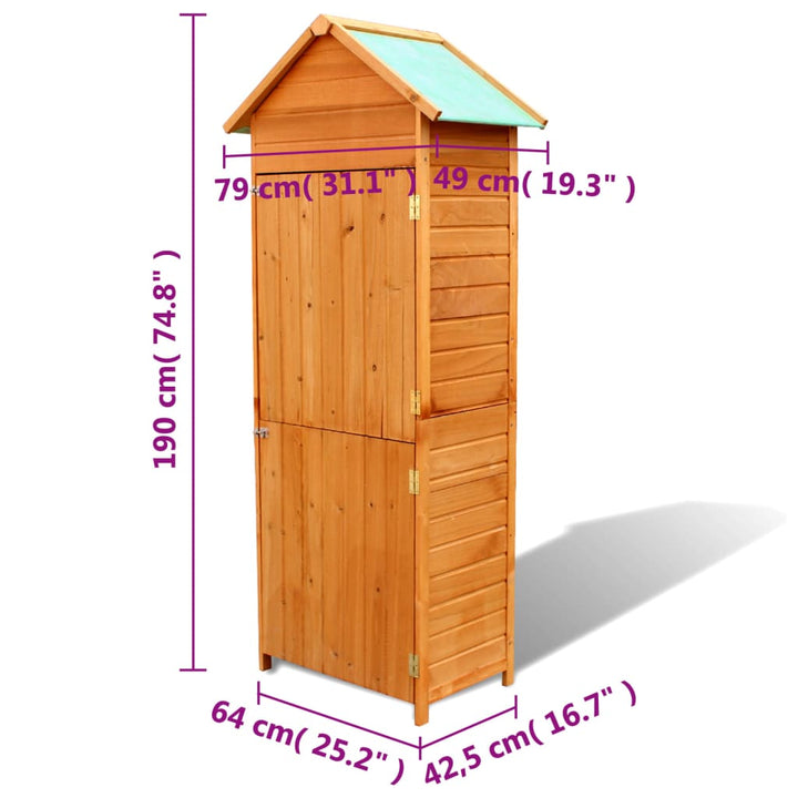 Gartenschrank Braun 42,5X64X190 Cm Grün