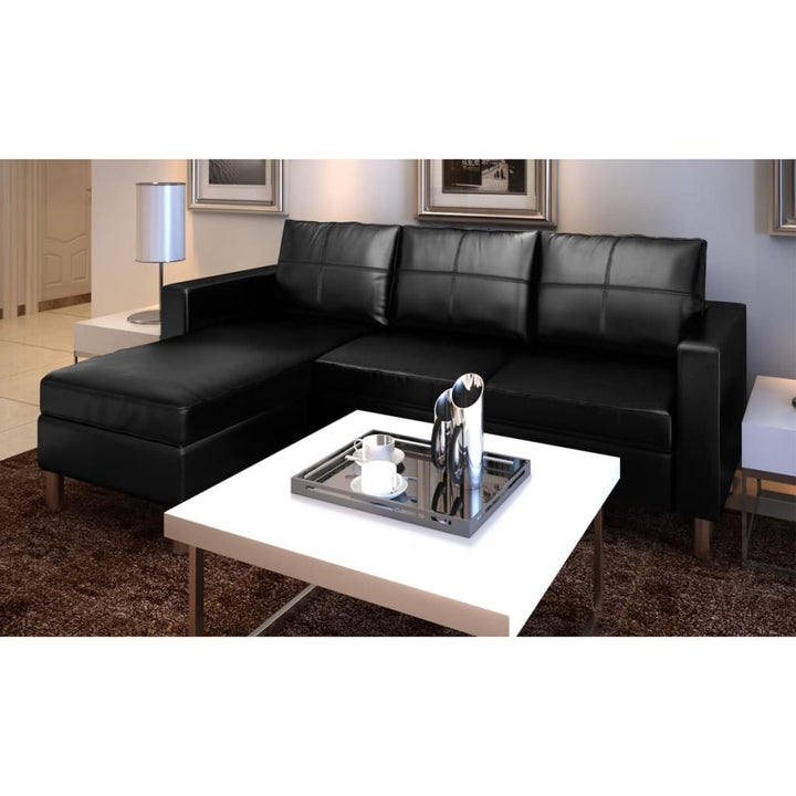 L-Förmiges Sofa 3-Sitzer Kunstleder