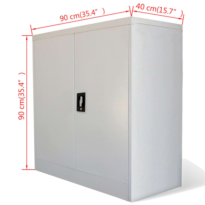 Aktenschrank Mit 2 Türen Grau 90 Cm Stahl