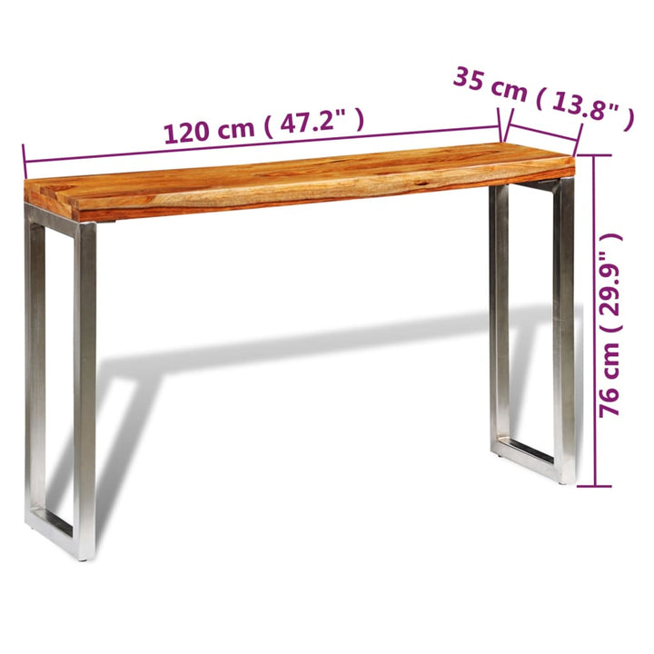 Konsolentisch Massivholz Mit Stahlbeinen