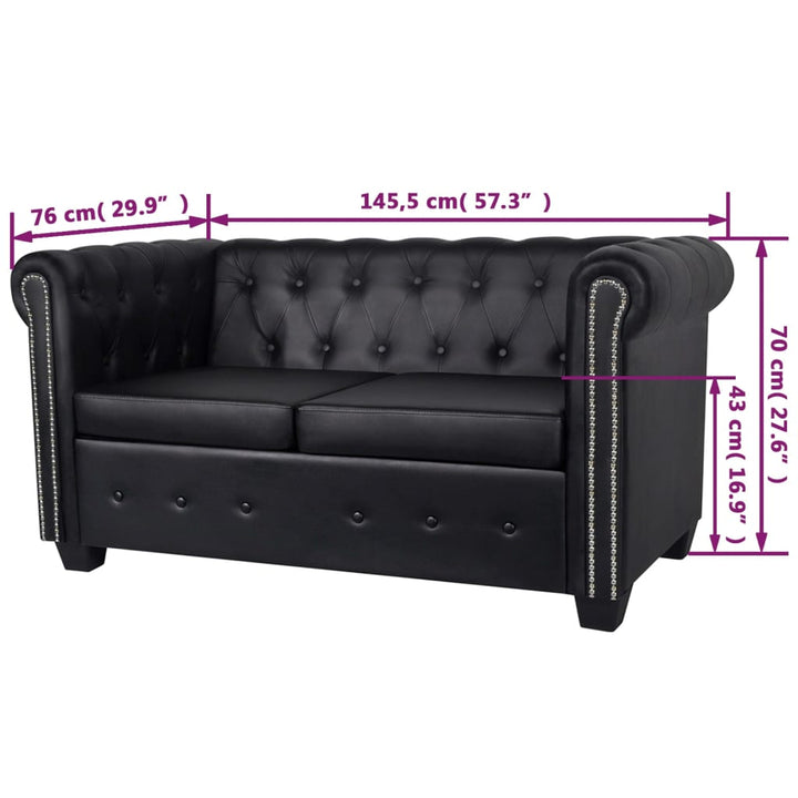 Chesterfield-Sofa Kunstleder