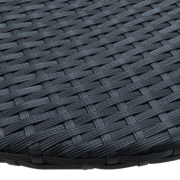 Balkontisch 60X60X32 Cm Schwarz Poly Rattan