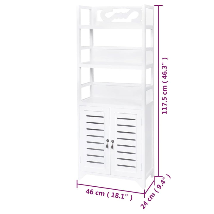 Badezimmerschrank Albuquerque Holz 46X24X117,5 Cm Weiß