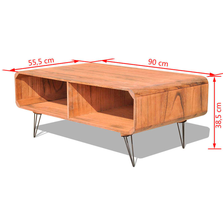 Couchtisch 90×55,5×38,5 Cm Massivholz Paulownia