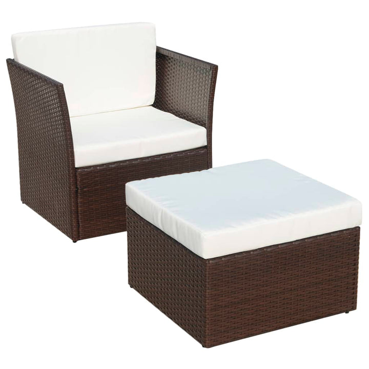 Gartensessel Mit Fußhocker Poly Rattan