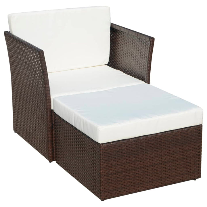 Gartensessel Mit Fußhocker Poly Rattan