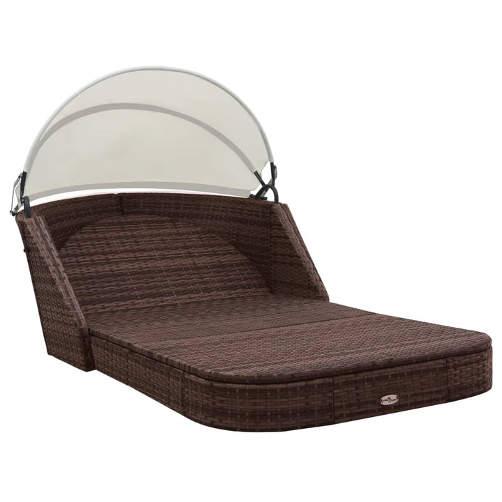 Sonnenliege Mit Dach Poly Rattan