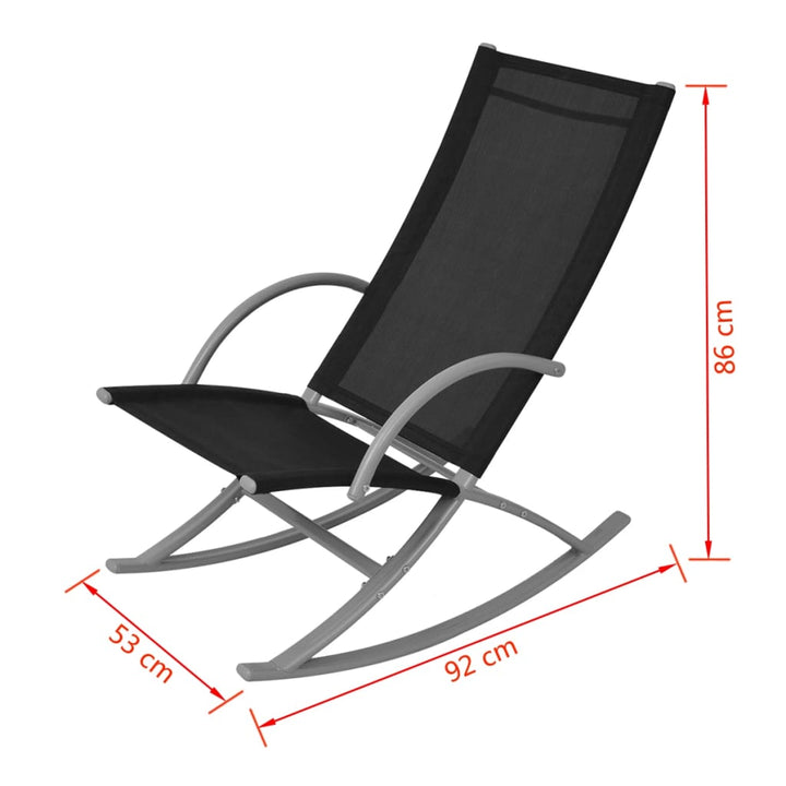 Garten-Schaukelstühle 2 Stk. Stahl Und Textiline Schwarz