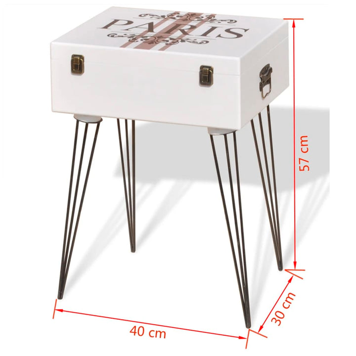 Beistelltisch 40X30X57 Cm Weiß