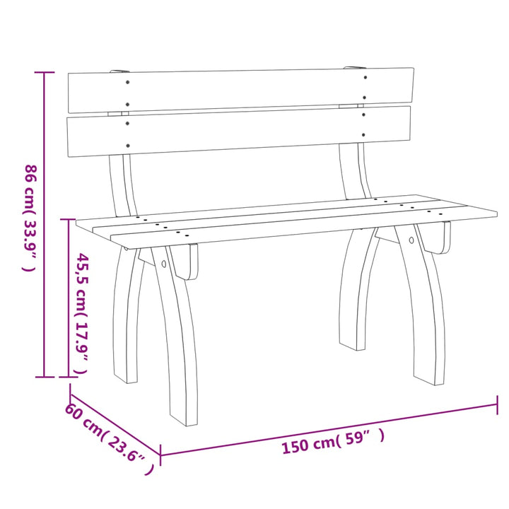 Gartenbank 150 Cm Kiefernholz Imprägniert