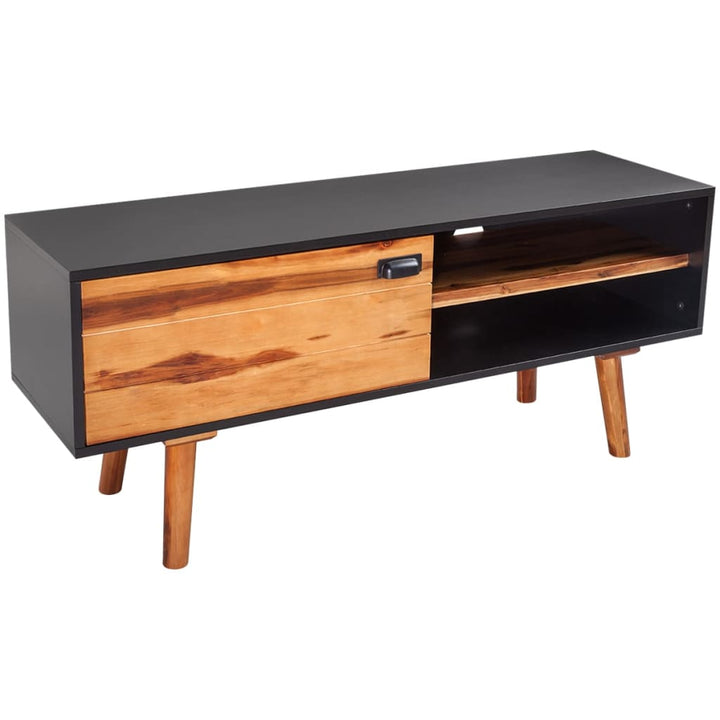 Tv-Schrank Massivholz Akazie 120X35X50 Cm Weiß