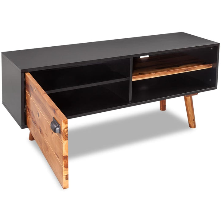 Tv-Schrank Massivholz Akazie 120X35X50 Cm Weiß