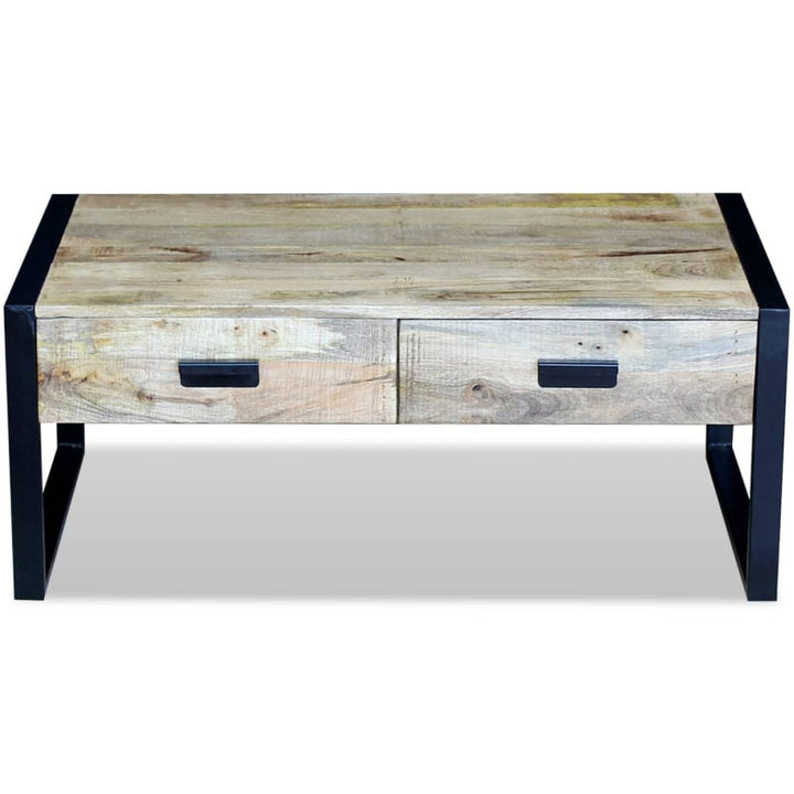 Couchtisch Mit 2 Schubladen Massivholz Mango 100X60X40 Cm