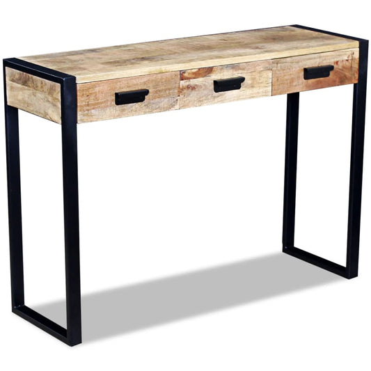 Konsolentisch Mit 3 Schubladen Mangoholz Massiv 110X35X78 Cm