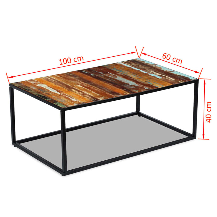 Couchtisch Altholz Massiv 100X60X40 Cm