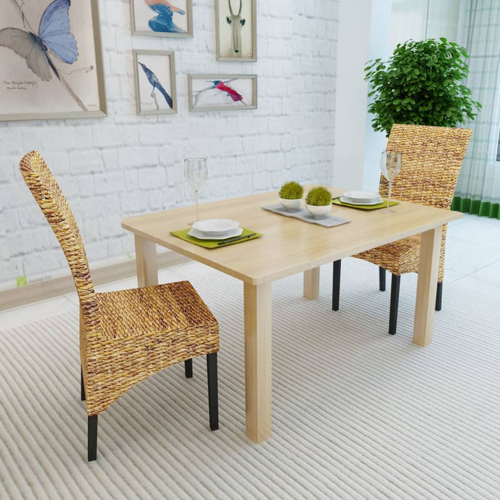 Esszimmerstühle 2 Stk. Abaca Und Mango Massivholz