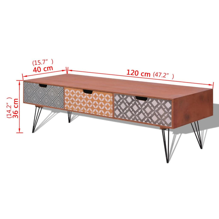 Tv-Schrank Mit 3 Schubladen 120X40X36 Cm